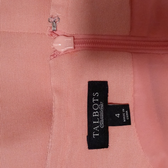 💎Talbots💎 - Peach Oversized Pearl Button Neck Sleeveless Sheath Dress - Picture 3 of 13